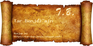 Tar Benjámin névjegykártya
