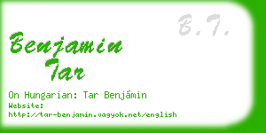 benjamin tar business card