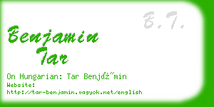 benjamin tar business card
